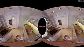 Tantalizing big titty blonde teen gets smashed in kitchen with blowjob and pov sex.