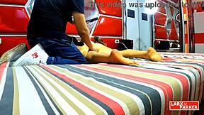 in the casting, perla rica gets masturbated from another angle with ass up