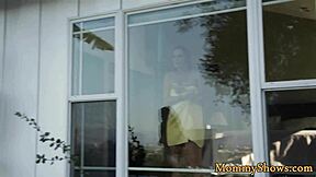 Tattooed stepteen gets close with busty milf in hot scissoring.