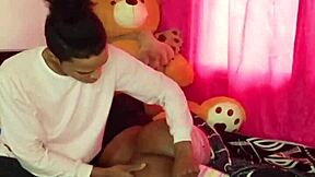 rough teen gagging on deepthroat in homemade action