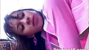 paulina 18 with teen body rubbing tits and getting fucked hard by bbc