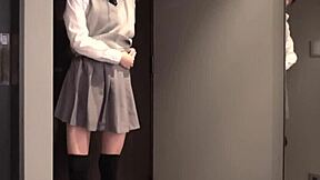 Asian teen JK enjoys creampie in homemade POV session