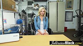 petite blonde teen in uniform loves sucking huge black cocks