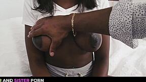 Tori Montana, The Cute Girl, Fires Up Her Pussy With Her Stepbrother's Dick In Bareback Action.