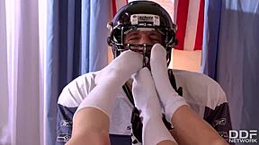 Superbowl Threesome with Perfect Nymphos Banging a Lucky Football Player