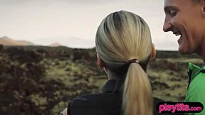 Nasty photographer bangs blonde model in outdoor session