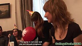 Teens strip and flash at wild group party!