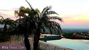 petite teen in stockings uses toys with babe?