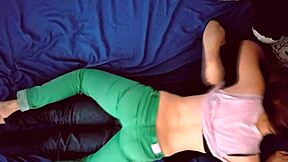 young couple banging hard from top view angle