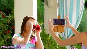 Teen 18+ Girls With Glasses Kissing