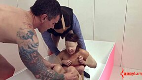 Cum Drenched Anal Slut Gets Spit Roasted With Deepthroat