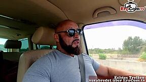 German Blonde Slut Picked Up and Fucked in Car and Beach