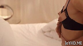 Young girl feels pleasure from rough bonking