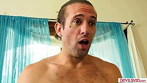 experienced woman engages with young errand boy intimately