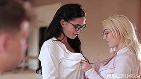 Lovita Fate and Mia Trejsi take a wild study break with deepthroat and muff diving.