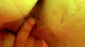 Hot teen 18+ teases with cameltoe before fingering herself