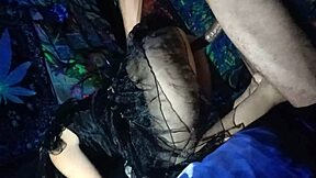 Teen Dances Bent Over, Shaved Pussy Squirting In Homemade Halloween Scene