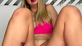 She explores her wet pussy with toys on day 32 solo.