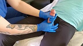 Fat blonde nurse visits for teen's orgasm