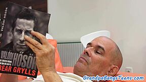 Grandpa fucks teen's pierced pussy hard