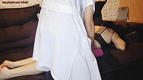 wife cheats with big cock masseur at home