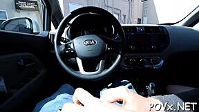 seductive petite girlfriend mixing cock-riding with oral sucking