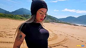 I asked stranger to film me on beach and paid with wet blowjob