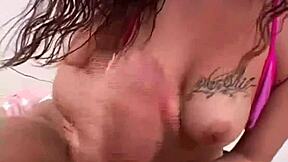 mila busty cum whore jerks off dick while teasing and undressing