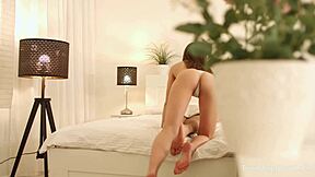 evelina darling, beautiful babe, gets on top during relaxing massage session