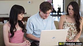 young technician licks milf clients.