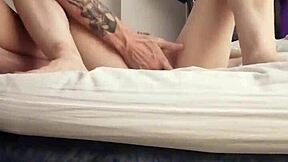 Petite teen covered in sticky cum