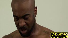 Pierced young 18+ slut's tight anal ruined by deepthroat and cum swallow