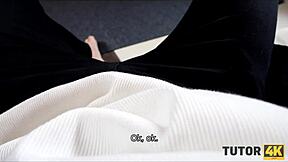 Slutty Tutor Seduced By Naughty Student In Glasses And Stockings During Lesson