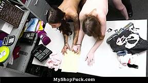 Caught Shoplifting? Stepsisters Get Fucked After Strip Search