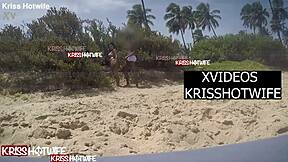 Watch Kriss hotwife get fucked on the public beach while her cuckold husband risks getting caught?
