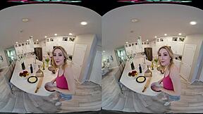 hot blonde ailee anne wants shaved pussy fucked in kitchen pov 😏