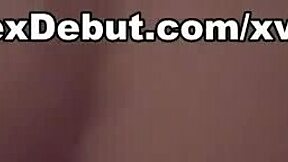 This video shows a sexy brunette teen stripping from lingerie to nude for a blowjob