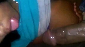 I caught the ebony teen jerking off so I helped with a sloppy blowjob