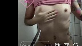 Brunette Tattooed Babe Twerks Big Ass And Toys Tight Pussy