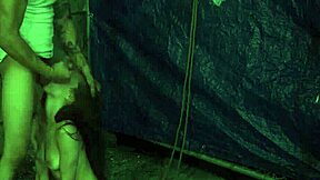 in the outdoor public spot, she dominates with rough fucking