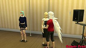 Bulma and Numero 17 in Hot Anime Ecchi Trio