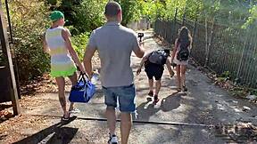 Wanna watch four guys bang stranger hard on beach?