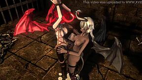 succubus slimes and girls in 3d hentai