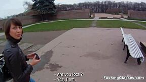 kirsten with glasses gets bent over, clothes ripped for spontaneous fucking.