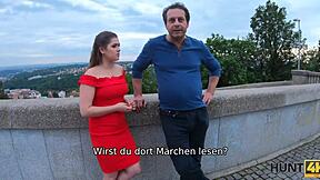 Happy hunter meets charming girl with her father and convinces her to join the hunt.