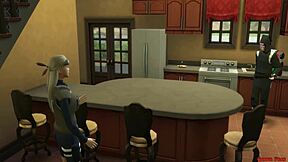 Gaara says, 'Temari, let's fuck in the kitchen with the group.'