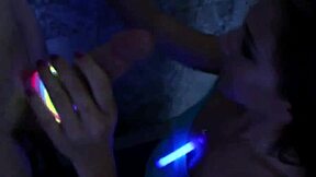 Inked teen tugs cock outdoors in close-up POV action