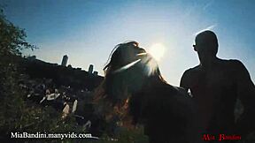 outdoor public sex with mia bandini ends in mouth cumshot