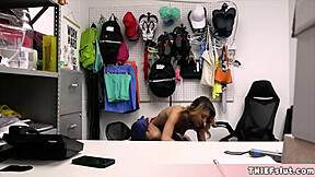 Beautiful Mina Luxx Caught Shoplifting, Offers Tight 18+ Asian Pussy for Doggy Action