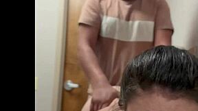 tiktoker la paisa takes brake for quicky with fan in hotel bathroom, bent over doggystyle